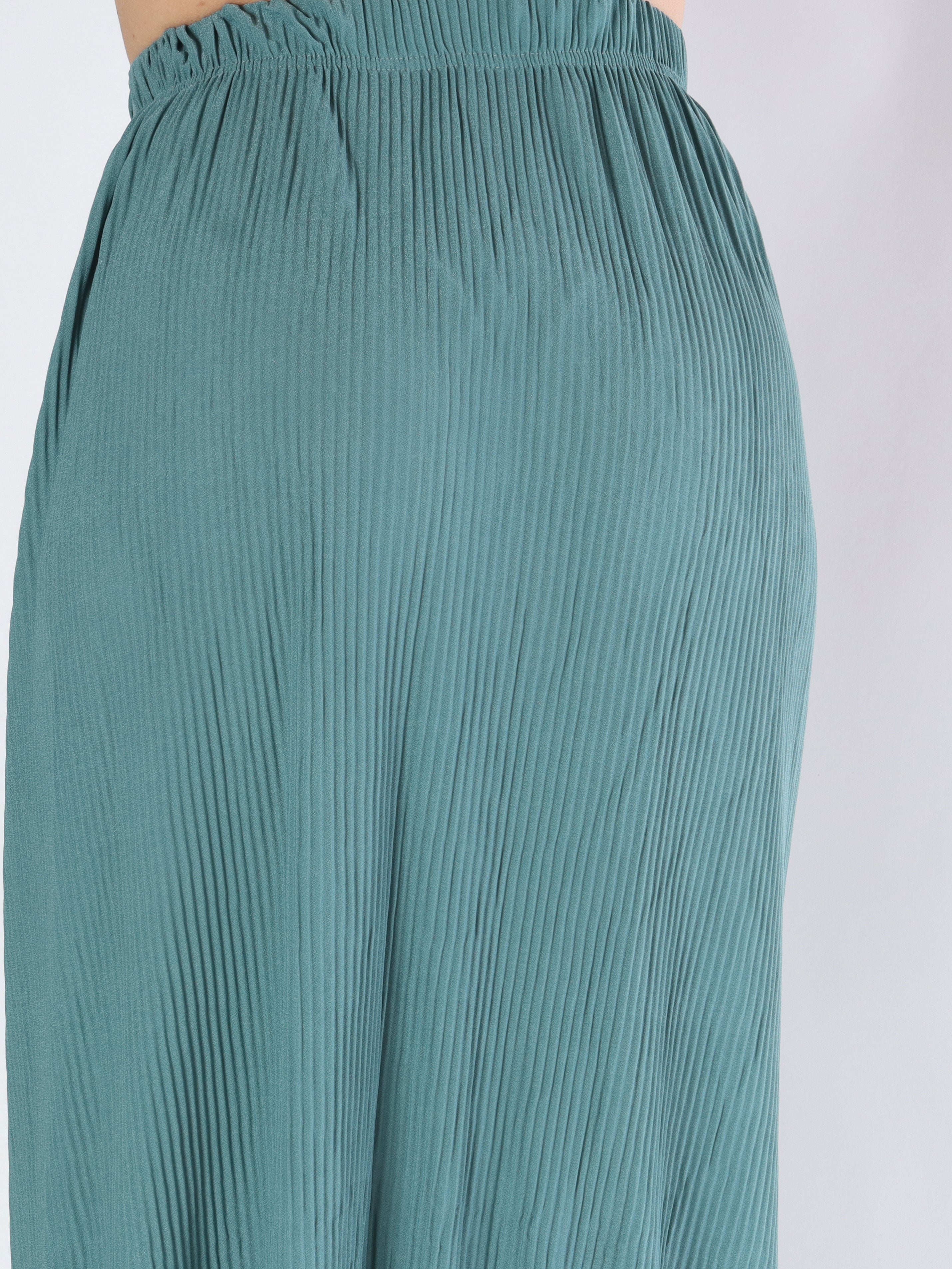 Andrea - Lång plisserad kjol med knappar